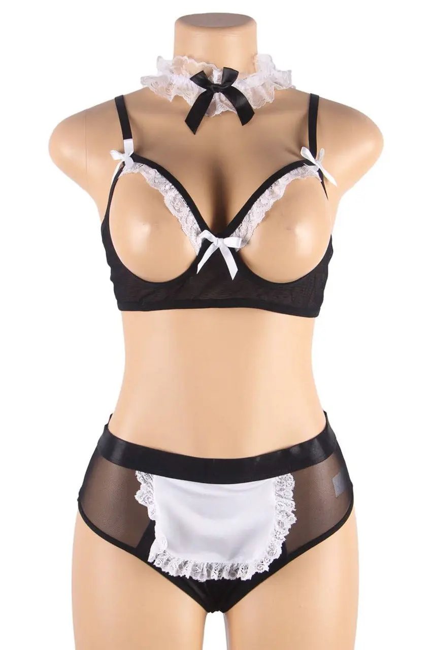Open Cup Maid Bedroom Costume 3wishes.com